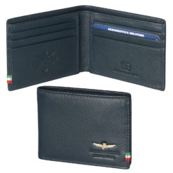 portafogli uomo in pelle blu con porta carte di credito